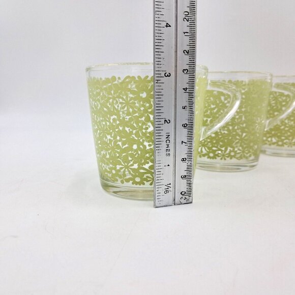 IKEA GODTA Glass Coffee Mug Tea Cup -Patterned Green Set of 4 - Picture 8 of 8